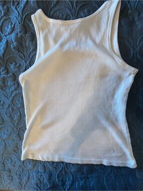 The Limited White Ribbed Tank Top